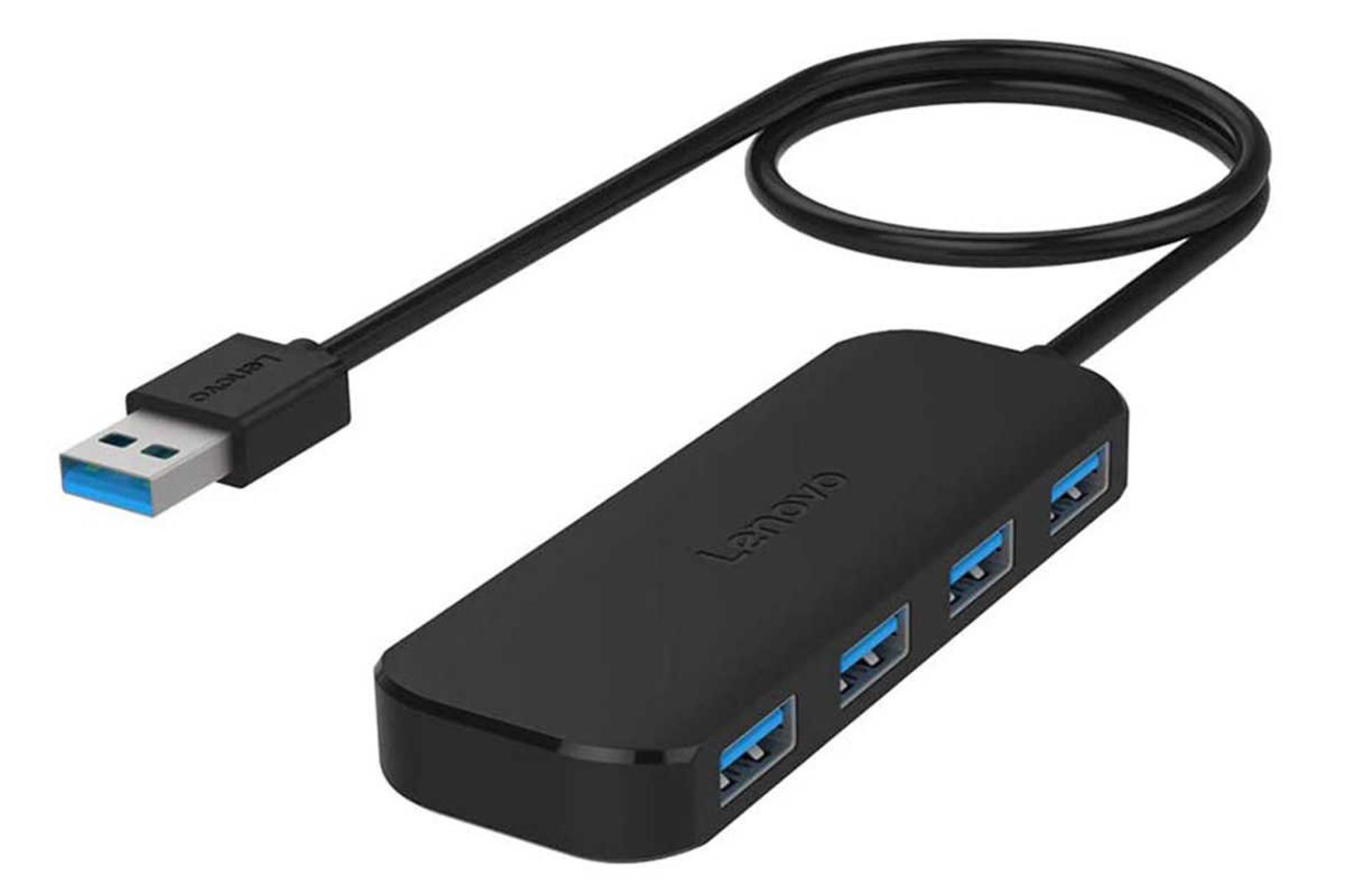 نمای سمت راست هاب USB-A لنوو 4 پورت مدل A601