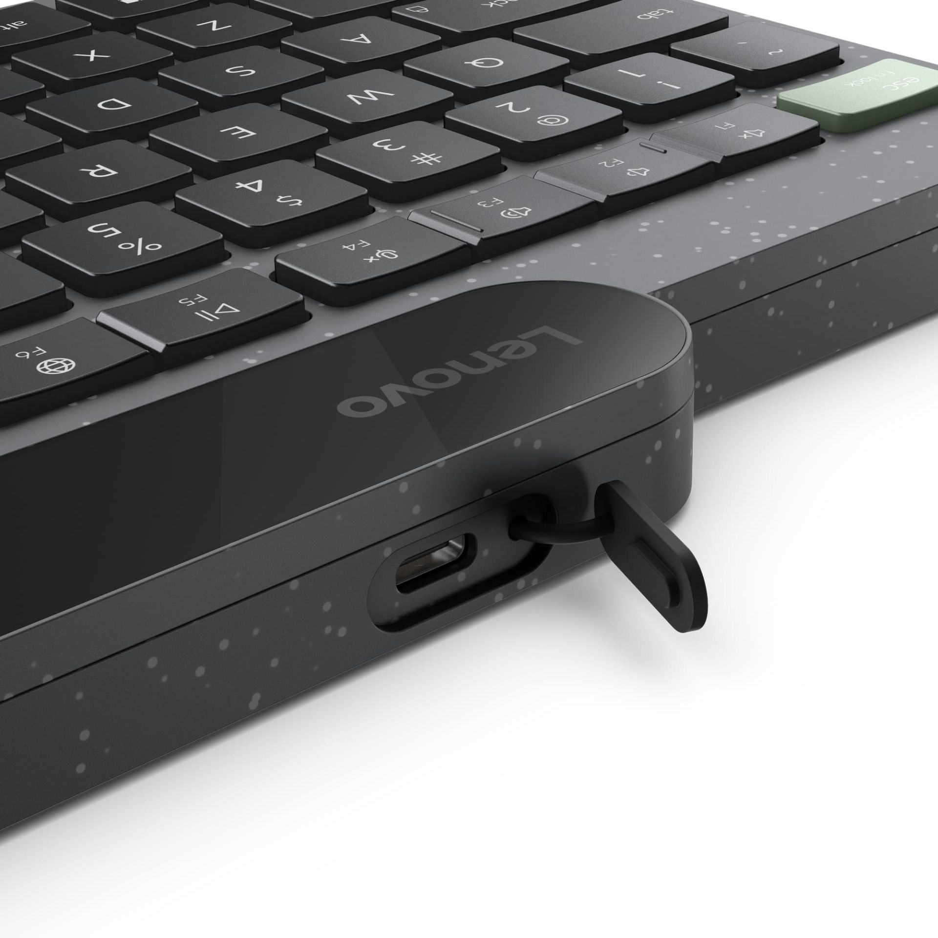 پورت یو‌اس‌بی کیبورد Self-Charging Bluetooth Keyboard لنوو رنگ مشکی