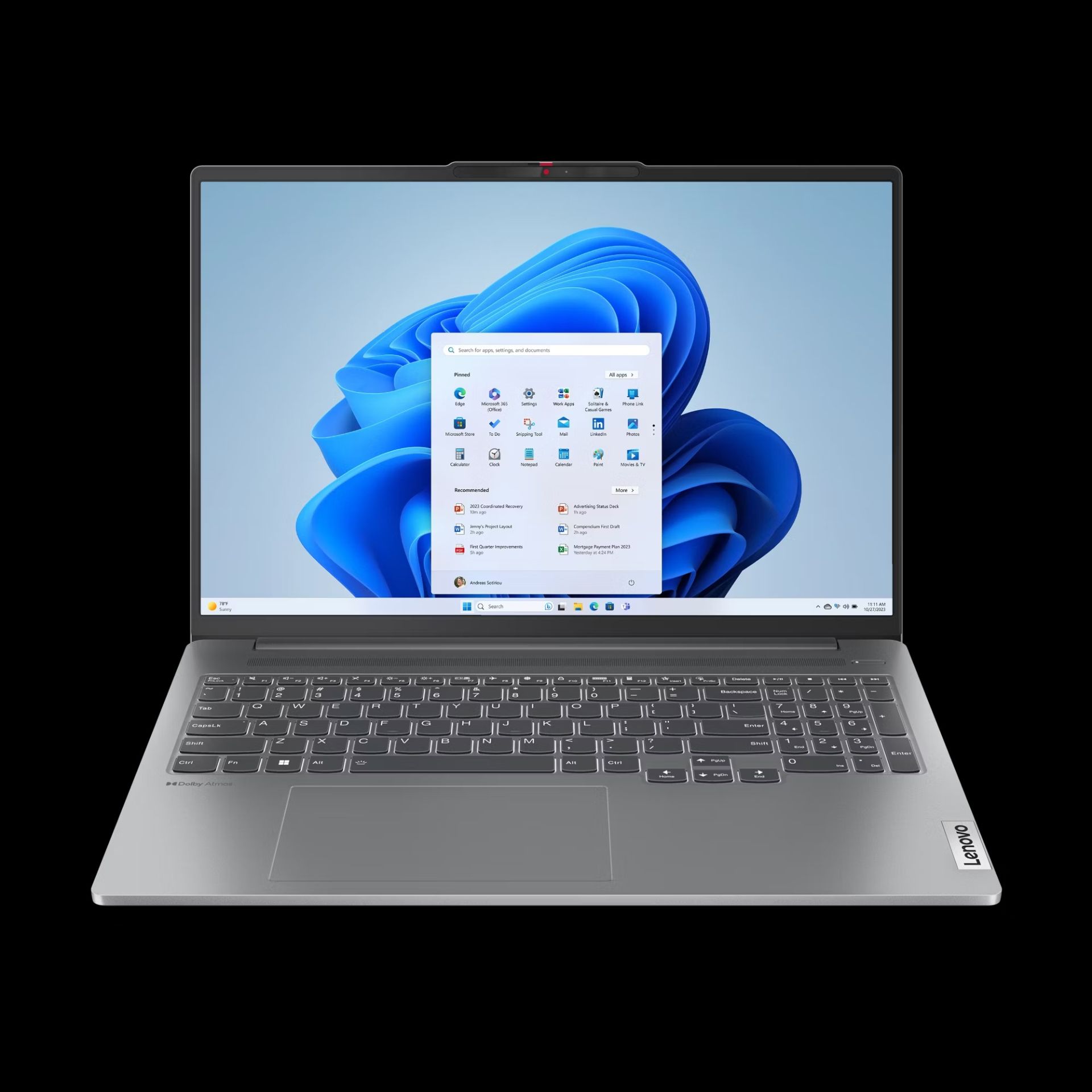 نمای جلویی لپ‌تاپ لنوو IdeaPad Pro 5i نسل ۹
