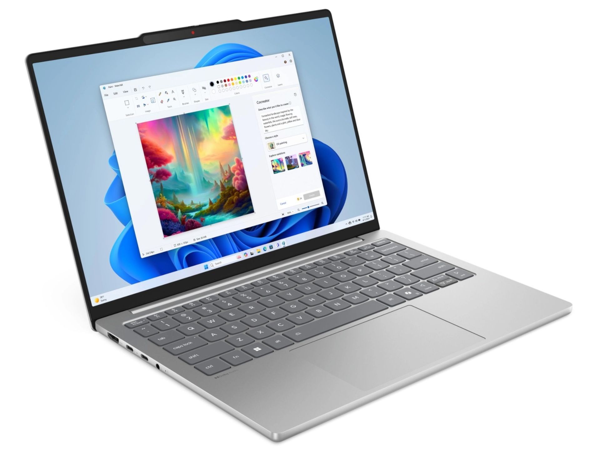 نمای جلویی و جانبی لپ‌تاپ لنوو IdeaPad Slim 5 13