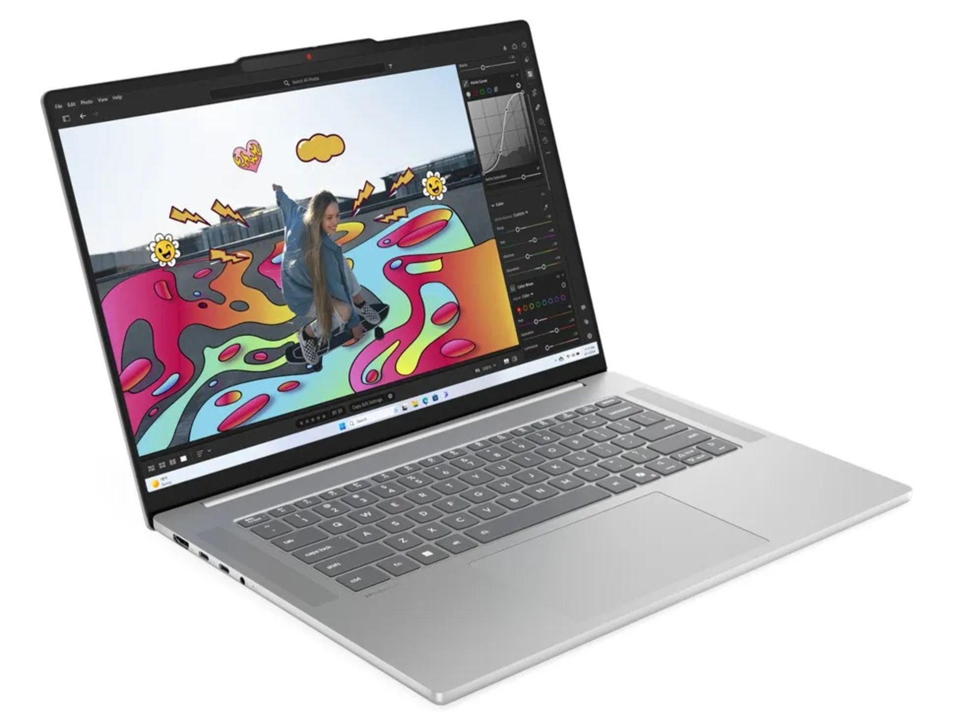 نمای جلو و جانبی لپ‌تاپ لنوو IdeaPad Slim 5 15