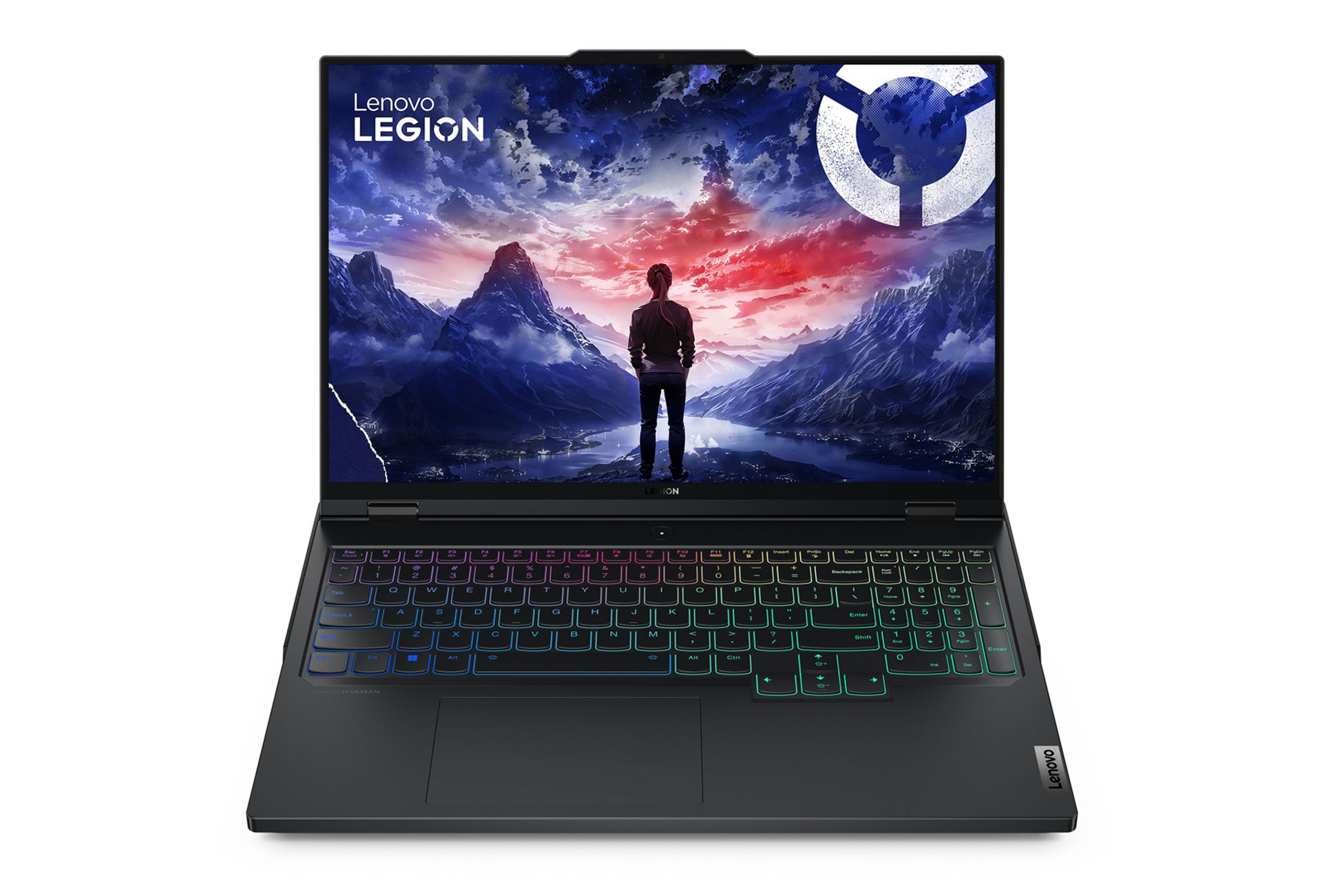 نمای روبه‌روی لپ تاپ Legion Pro 7i لنوو با نمایشگر روشن