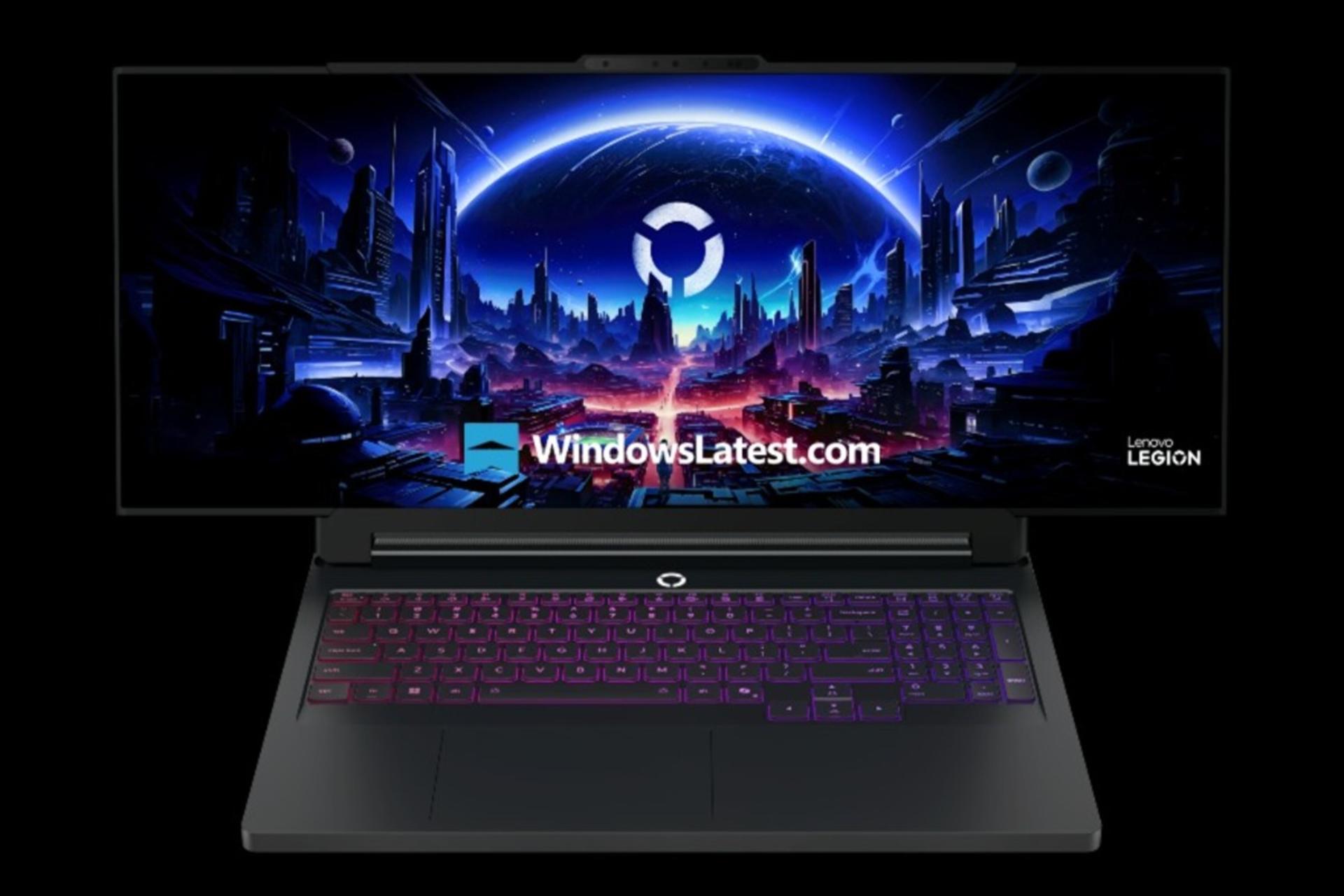 نمایشگر و نمای جلو لپ‌تاپ لنوو لیجن پرو Rolable