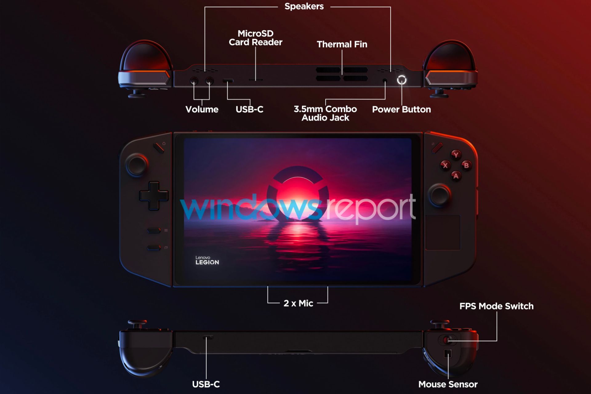 نمای جلو قطعات و بخش های لنوو لیجن گو تصویر فاش شده