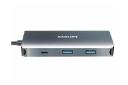 نمای کنار هاب USB هاب USB-C لنوو 7 پورت مدل LX0807G