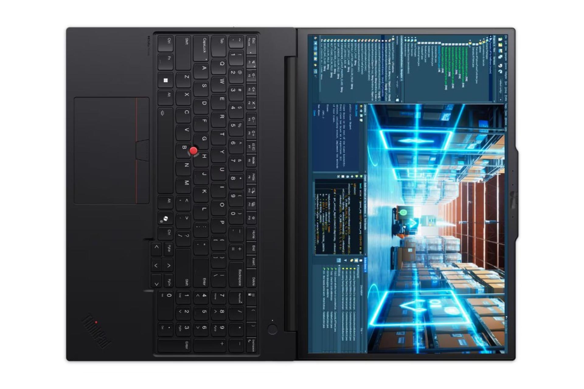 لپ تاپ لنوو Lenovo ThinkPad P16v Gen 3 نمای بالا و کیبورد