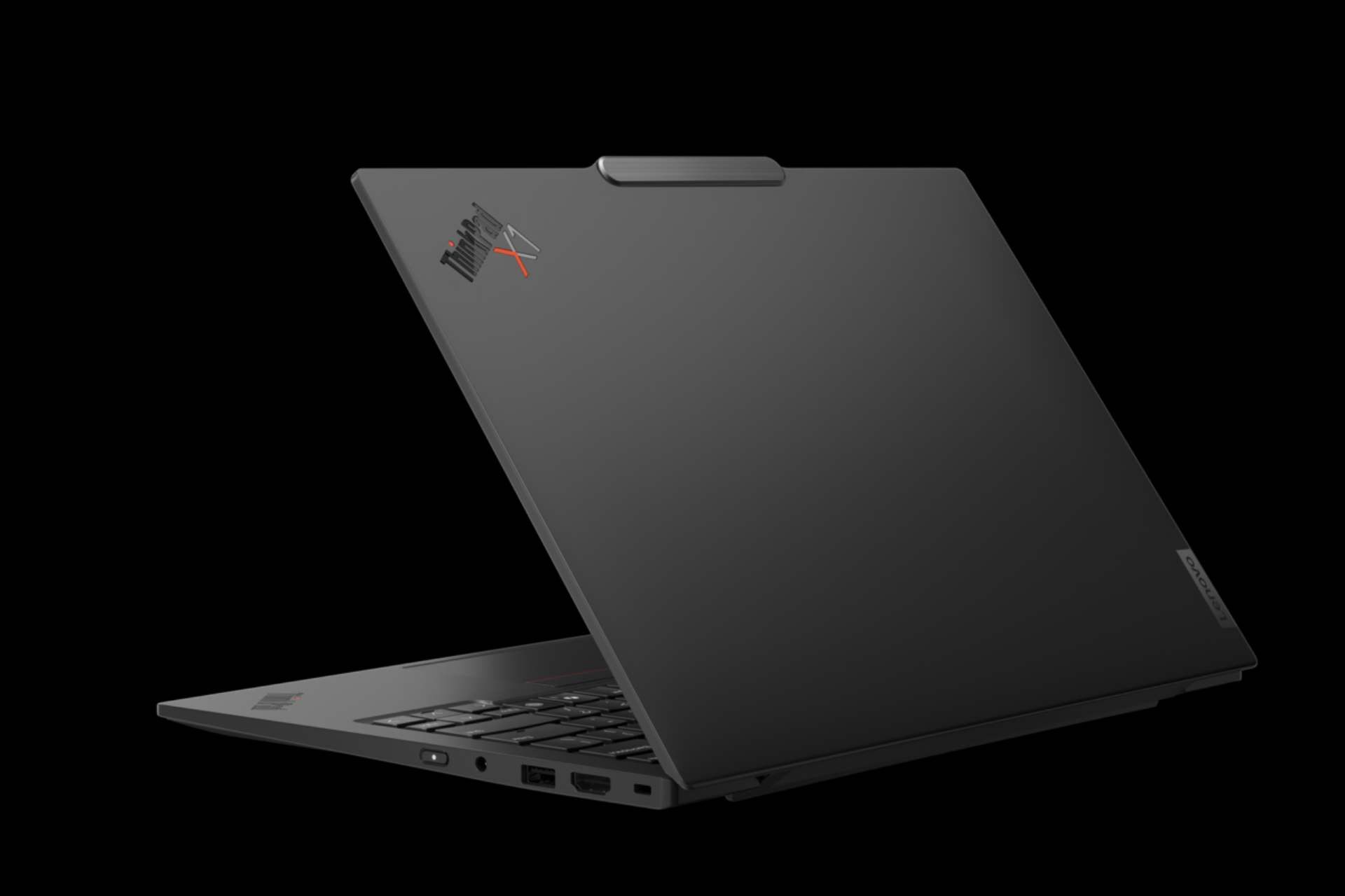 لپ‌تاپ ThinkPad X1 Carbon Gen 13 Aura Edition لنوو به‌صورت نیمه‌باز