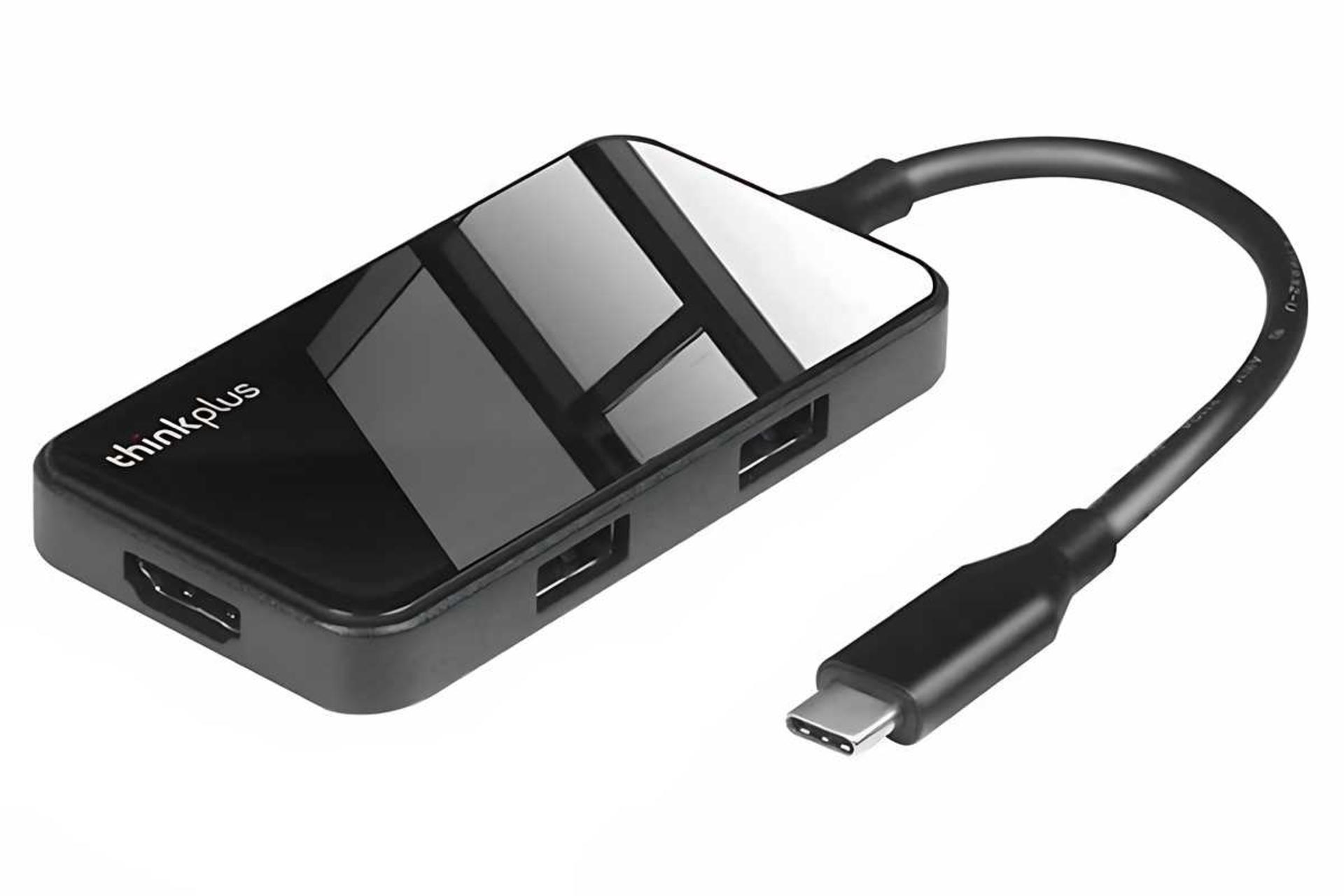 بدنه آلومینیومی و شیشه‌ای هاب USB-C لنوو 5 پورت مدل TPH05