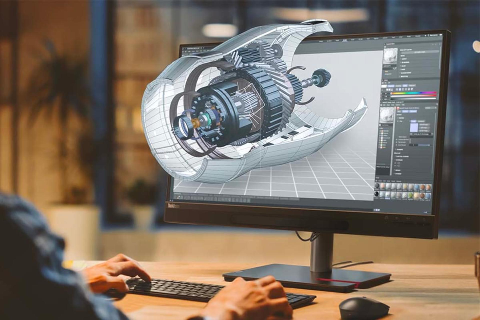 نمایش محتوای سه بعدی روی مانیتور لنوو ThinkVision 27 3D