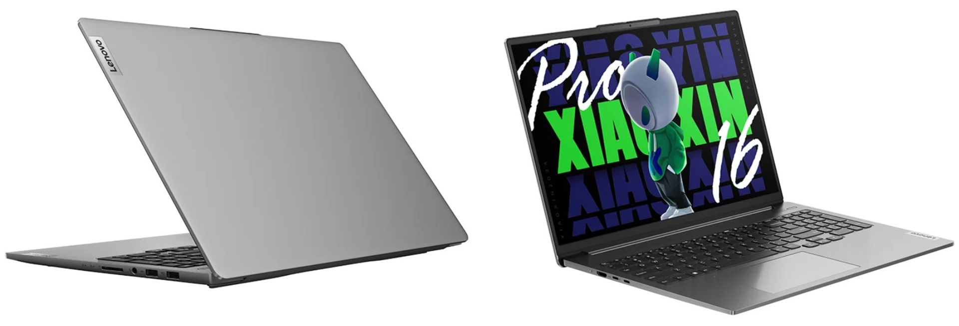 دو اولترا بوک لنوو Xiaoxim Pro ai 2024 از نمای جلو و پشت