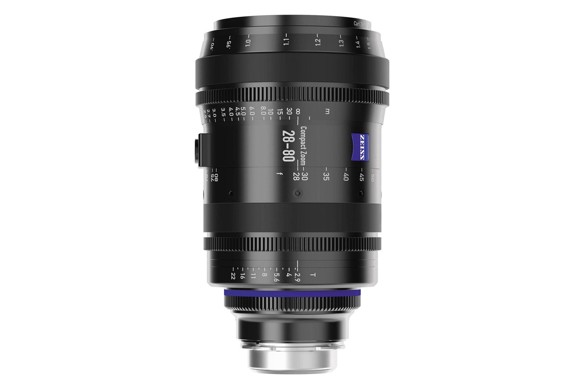 لنز زایس Zeiss 28-80mm T2.9 CZ.2 نمای جانبی ایستاده