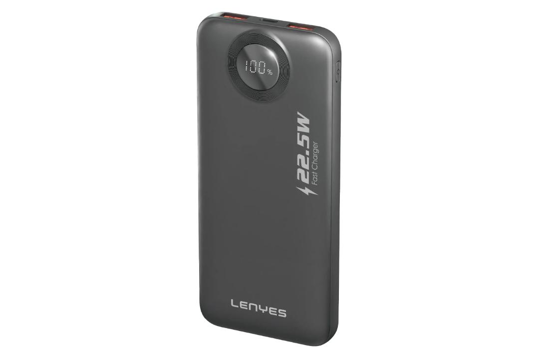 ابعاد و اندازه پاور بانک لنیز PX187D با ظرفیت 10000 میلی‌آمپر ساعت