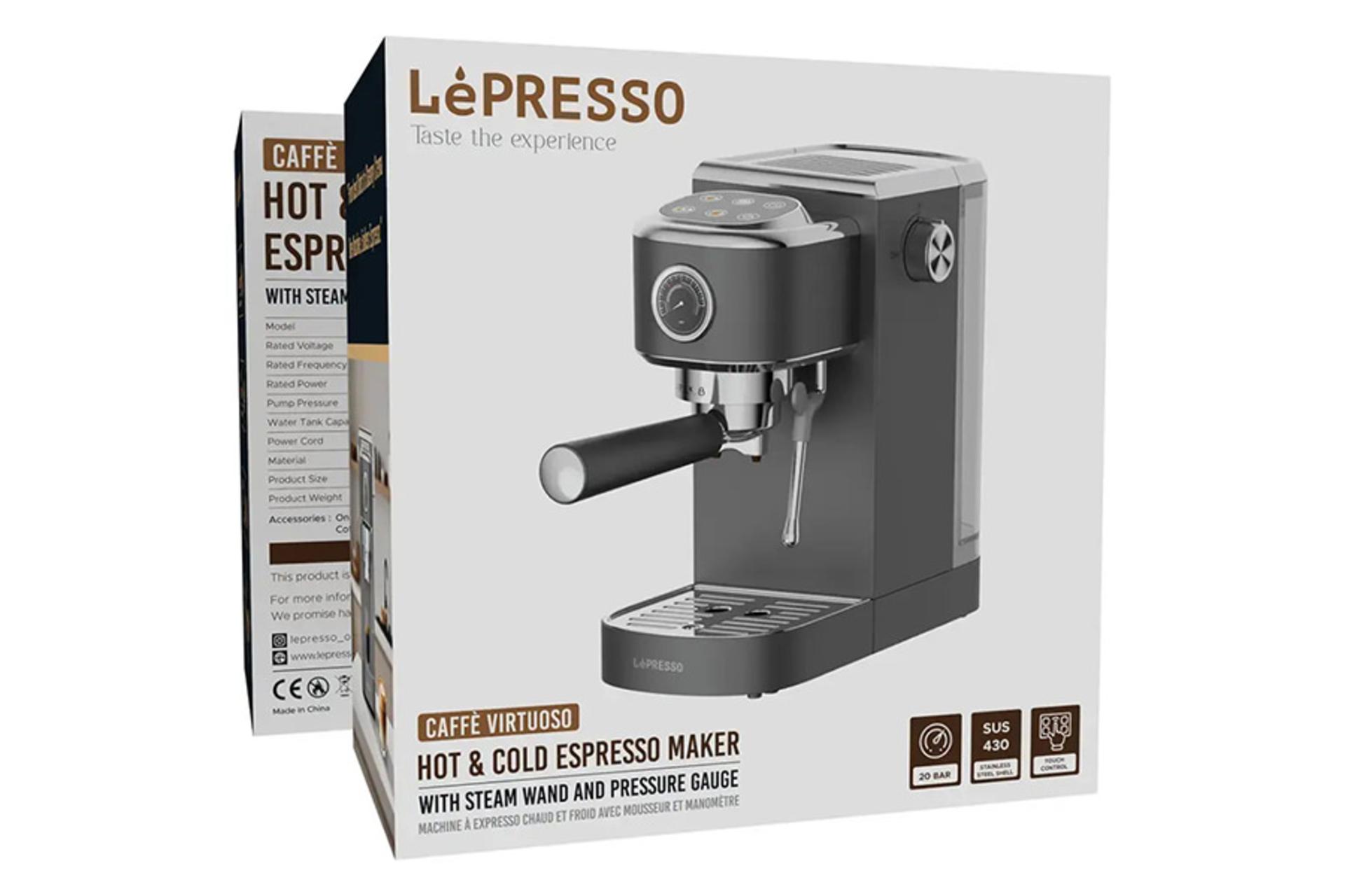 اسپرسوساز لپرسو LePresso LPCFFTEM0072 نمای جعبه و بسته بندی