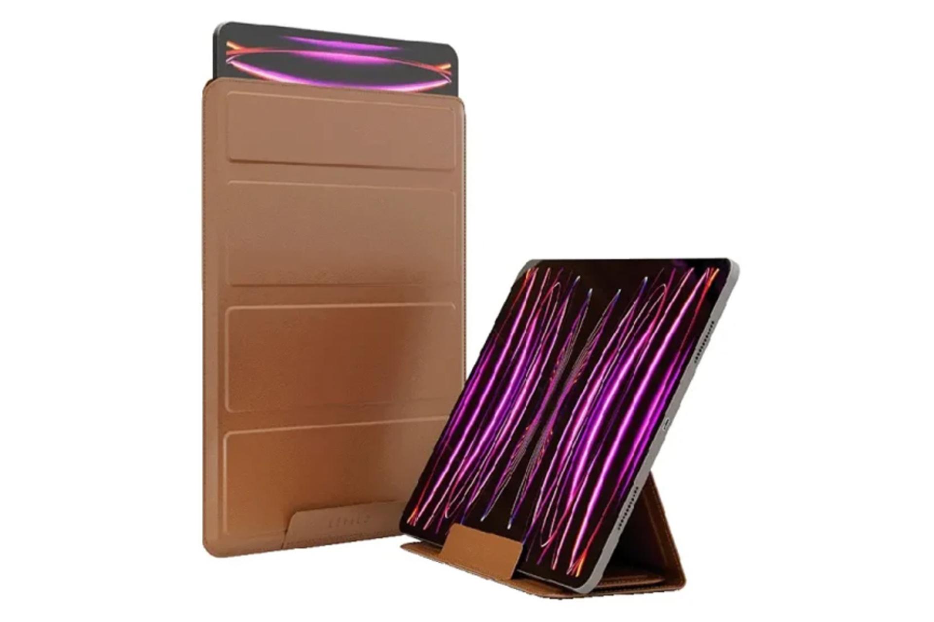 قاب تبلت کیف کلاسوری لولو مدل Airsleeve مناسب اپل iPad Pro 12.9 2022 / 2021 رنگ قهوه ای
