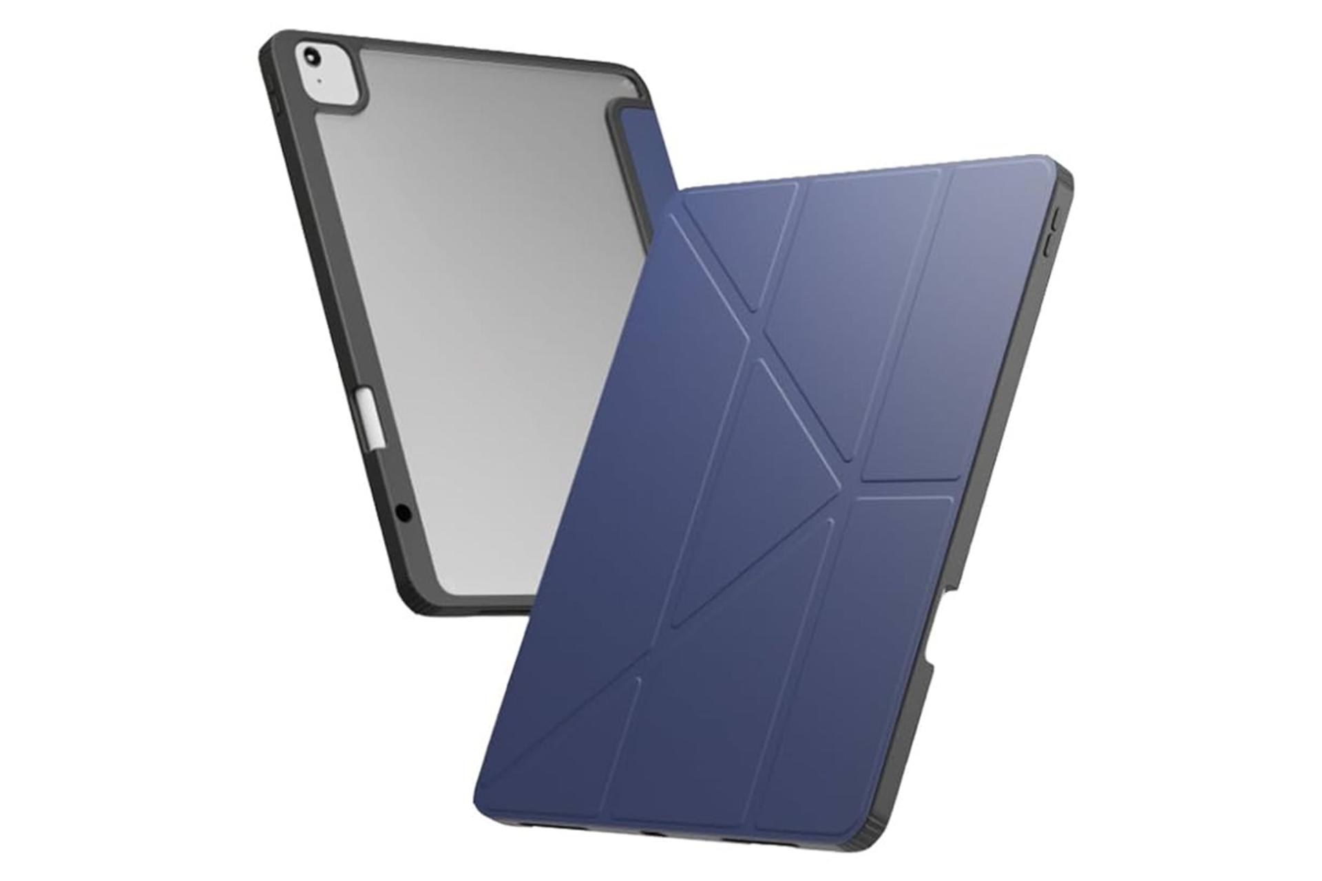 قاب تبلت کیف کلاسوری لولو مدل Conver مناسب اپل iPad Pro 11 2024 رنگ آبی