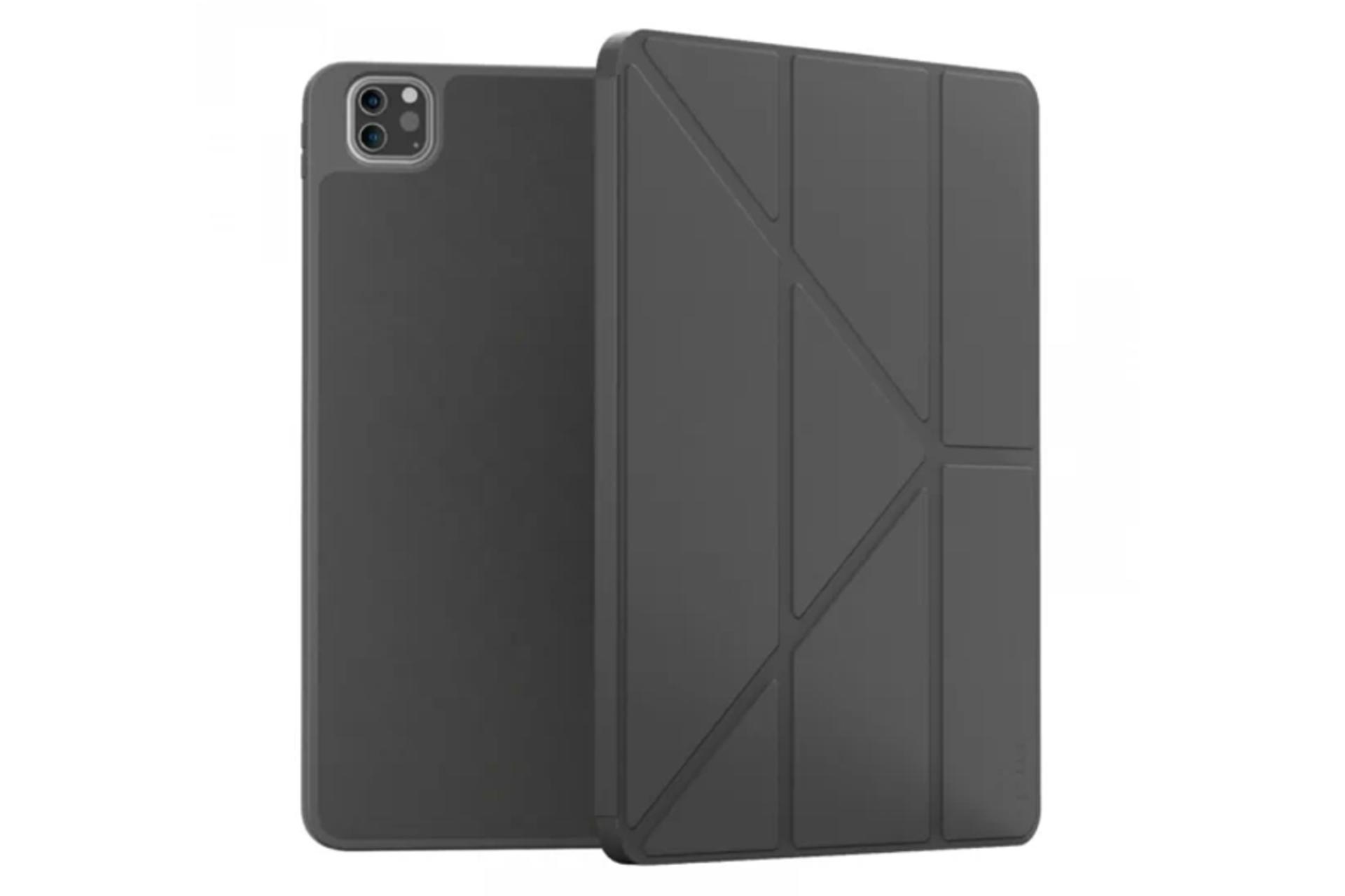 قاب تبلت کیف کلاسوری لولو مدل Elegante Hybrid مناسب اپل iPad Pro 12.9 2022 / 2021 رنگ مشکی