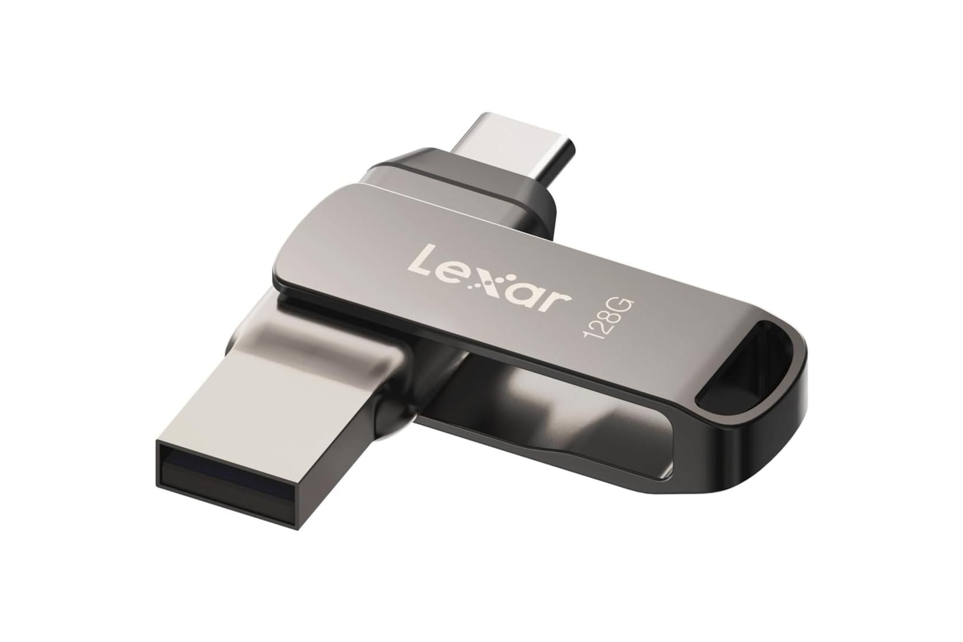 پشت فلش مموری لکسار Lexar JumpDrive Dual Drive D400 128GB USB 3.2 Gen 1