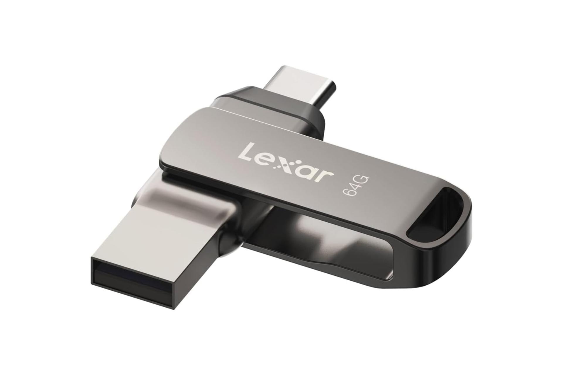 پشت فلش مموری لکسار Lexar JumpDrive Dual Drive D400 64GB USB 3.2 Gen 1