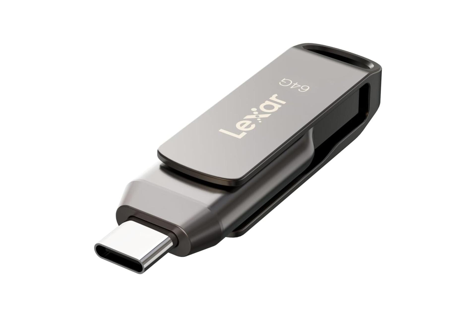 فلش مموری لکسار Lexar JumpDrive Dual Drive D400 64GB USB 3.2 Gen 1 از نمای کناری