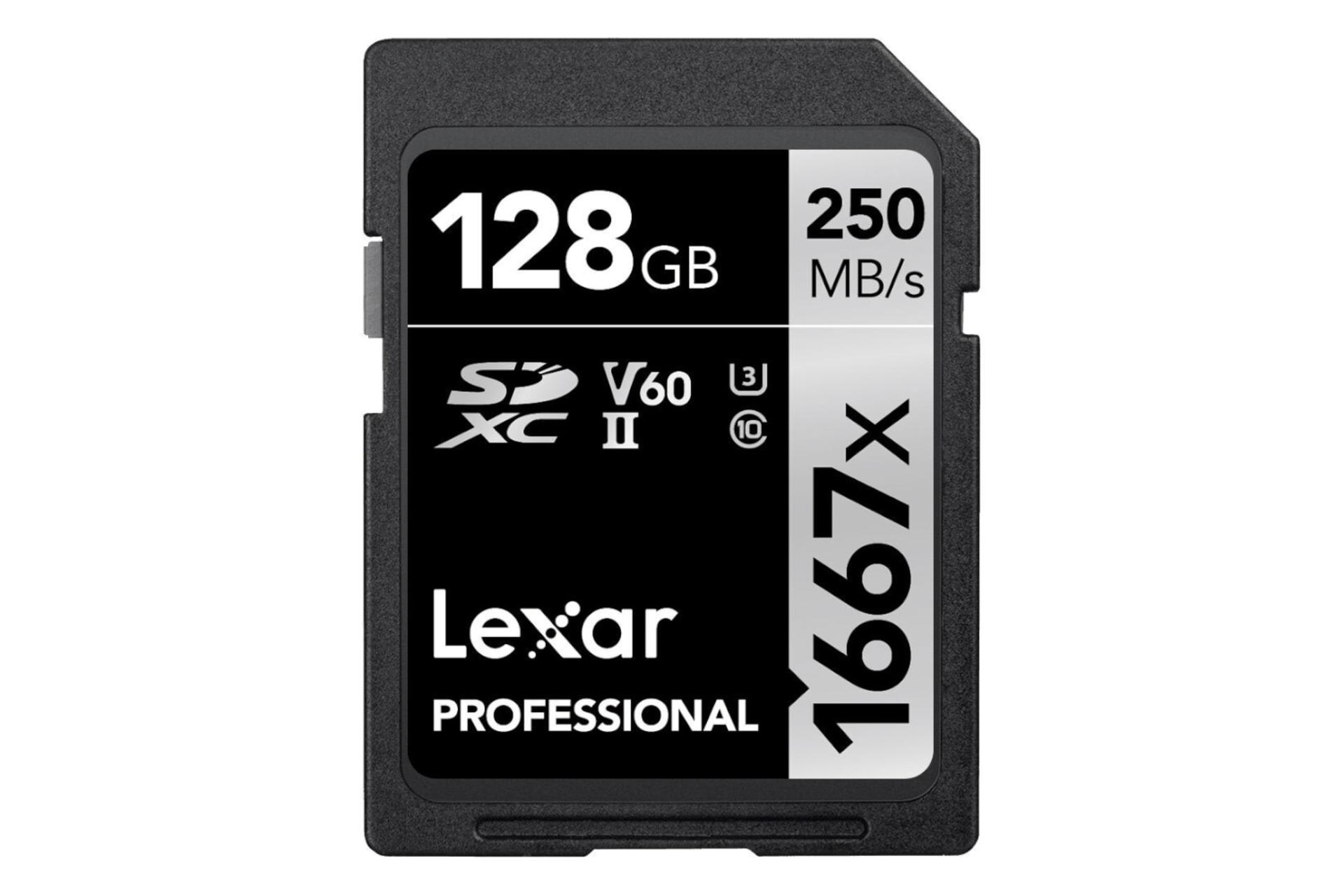 کارت حافظه لکسار Lexar Professional SILVER 1667x V60 SDXC Class 10 UHS-II U3 128GB