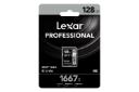 کارت حافظه لکسار Lexar Professional SILVER 1667x V60 SDXC Class 10 UHS-II U3 128GB نمای جعبه