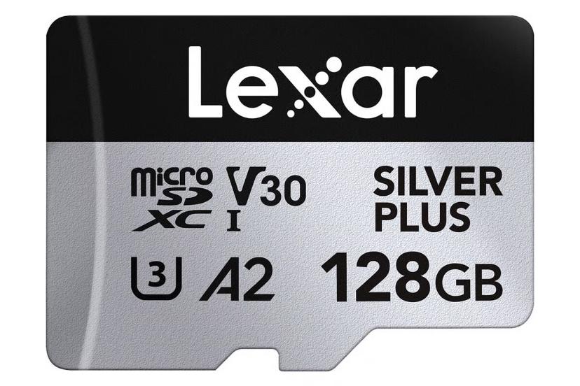 ابعاد و اندازه کارت حافظه لکسار microSDXC با ظرفیت 128 گیگابایت مدل Professional SILVER PLUS A2 V30