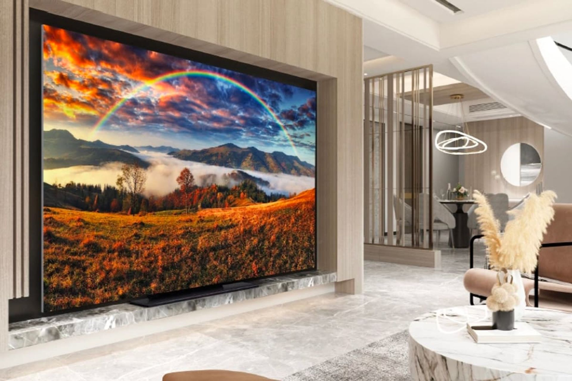 تلویزیون ۱۱۸ اینچ LG MAGNIT از نمای کناری