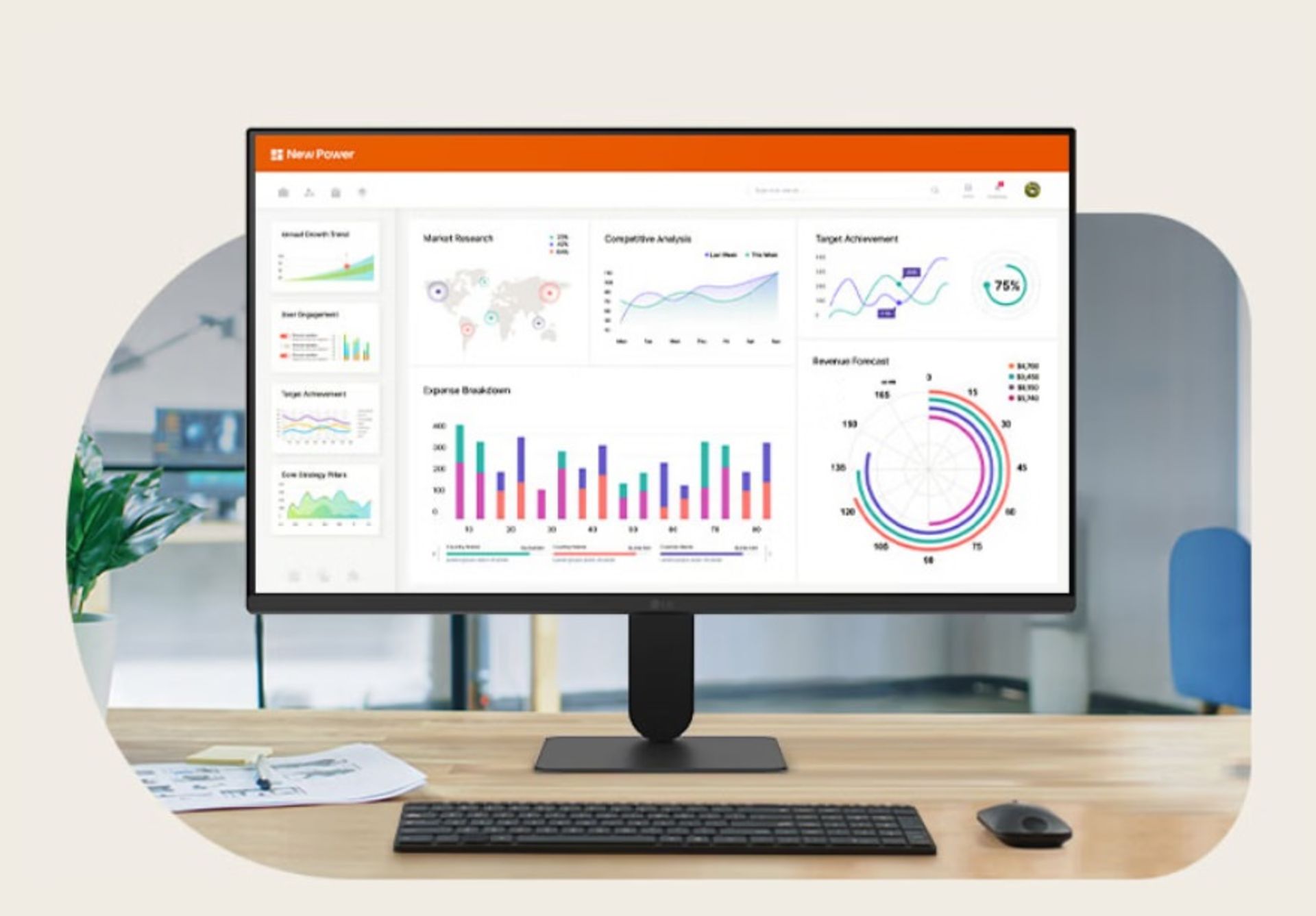 نمای جلو مانیتور ال‌جی 24U411B