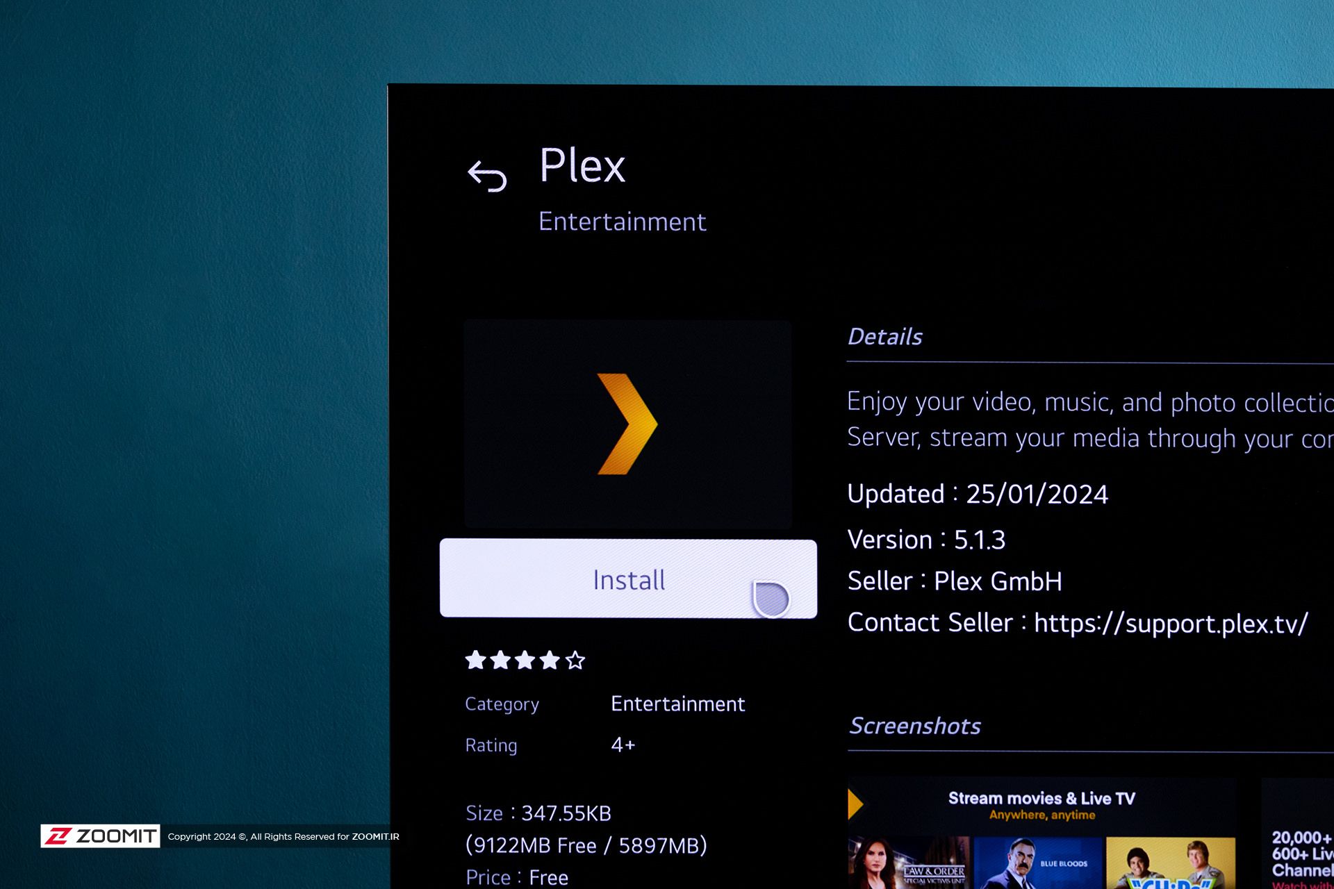 نصب برنامه Plex در تلویزیون ال جی C3