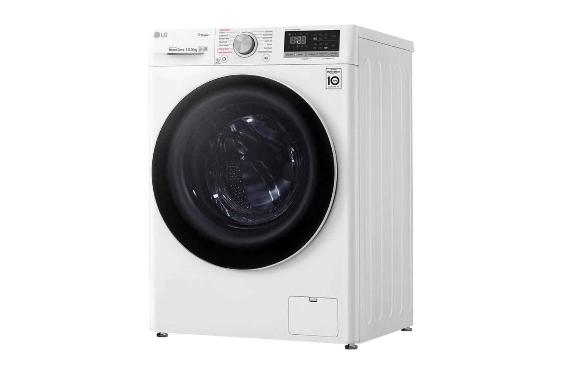 ماشین لباسشویی ال جی LG F4V5RYP0W نمای جلو و راست
