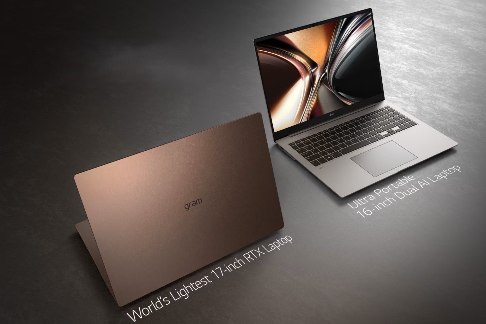 لپ‌تاپ ال‌جی گرم ۲۰۲۶ از نمای پشت و جلو