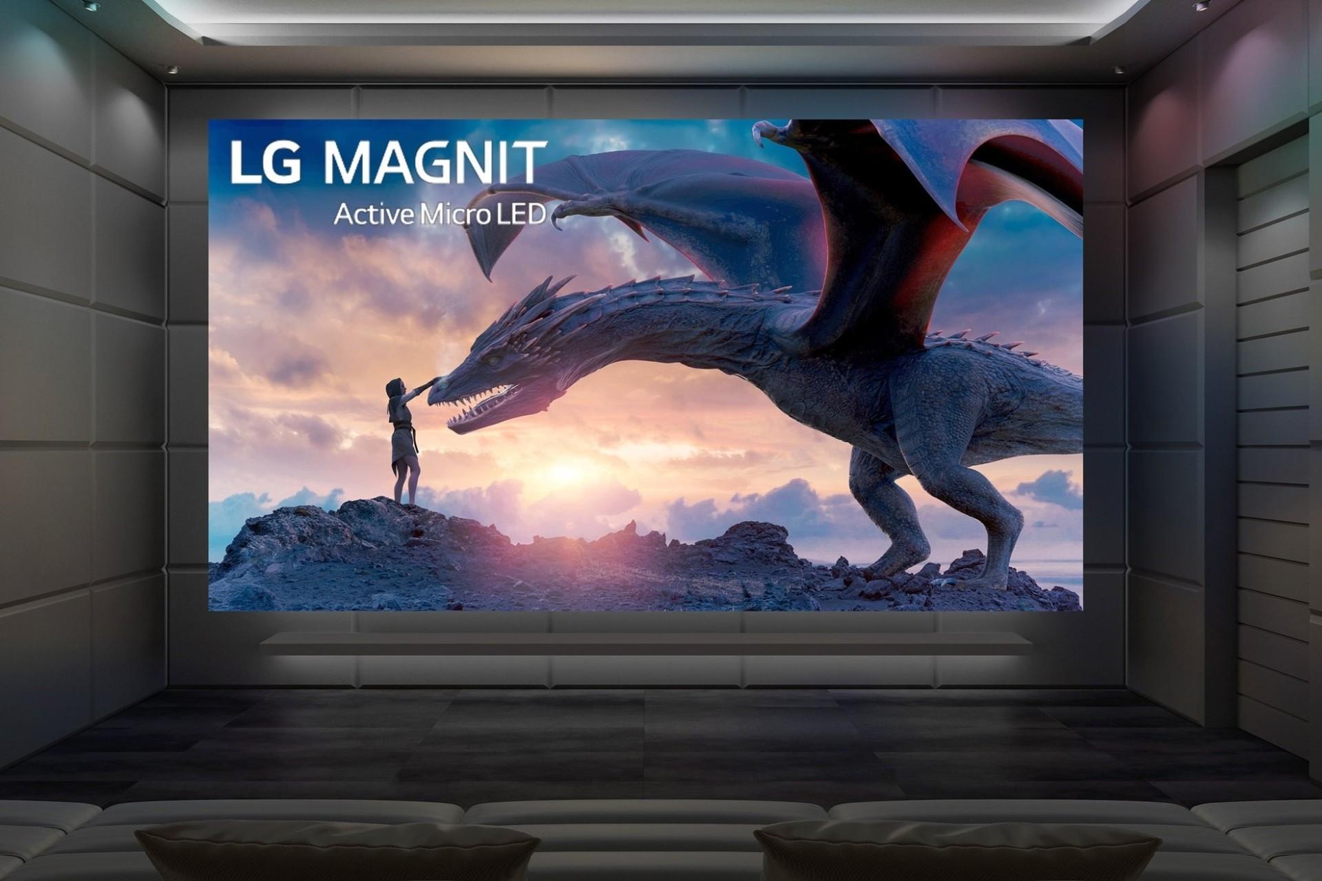 تلویزیون Magnit Active Micro LED در حال نمایش یک اژدها
