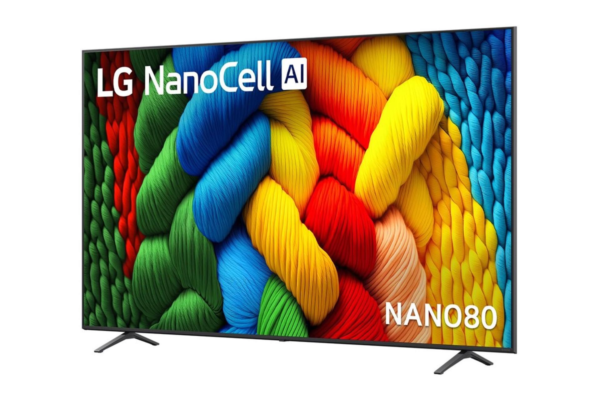 تلویزیون ال جی نانو LG NANO80 2025 نمای جلو و راست