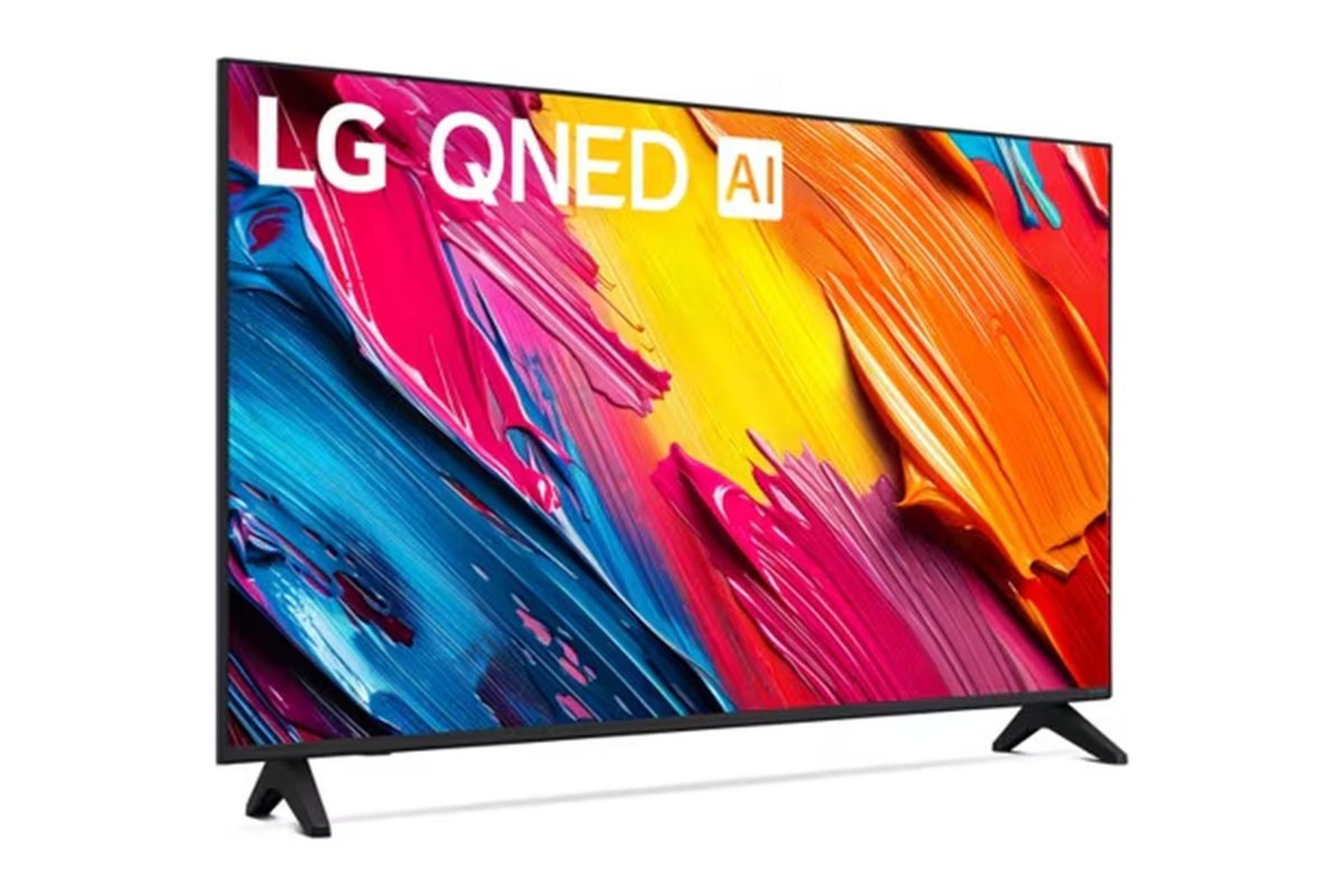تلویزیون ال جی LG QNED70 2025 نمای جلو و چپ