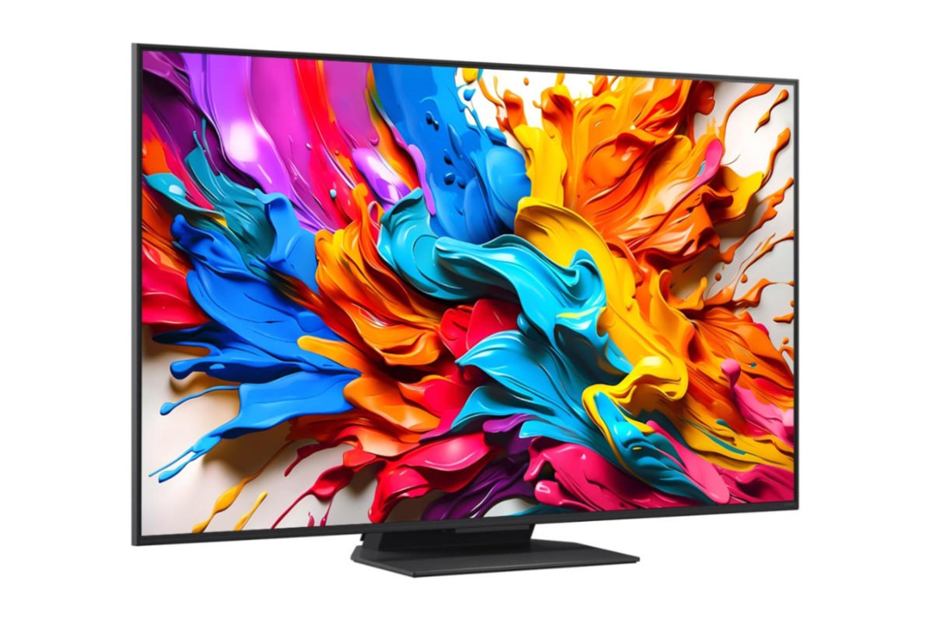 تلویزیون ال جی LG QNED9M نمای جلو و چپ
