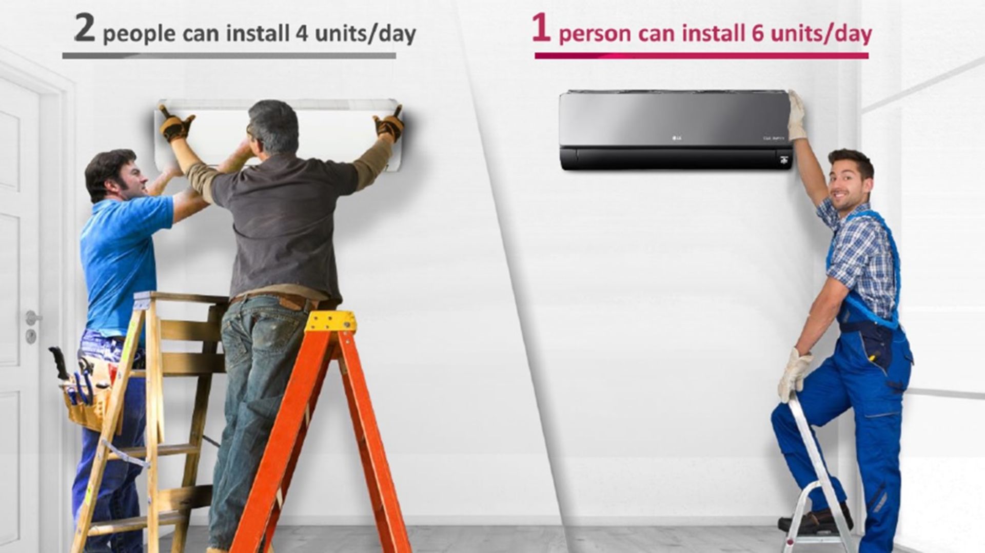  نصب ساده کولرهای گازی اینورتر ال‌جی