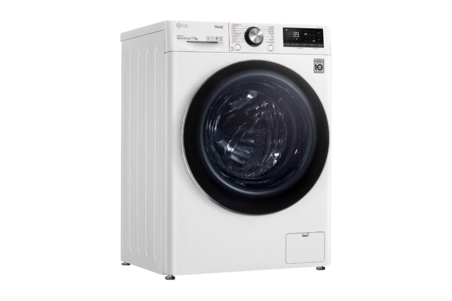 ماشین لباسشویی ال جی LG WR9011BWG نمای جلو و چپ