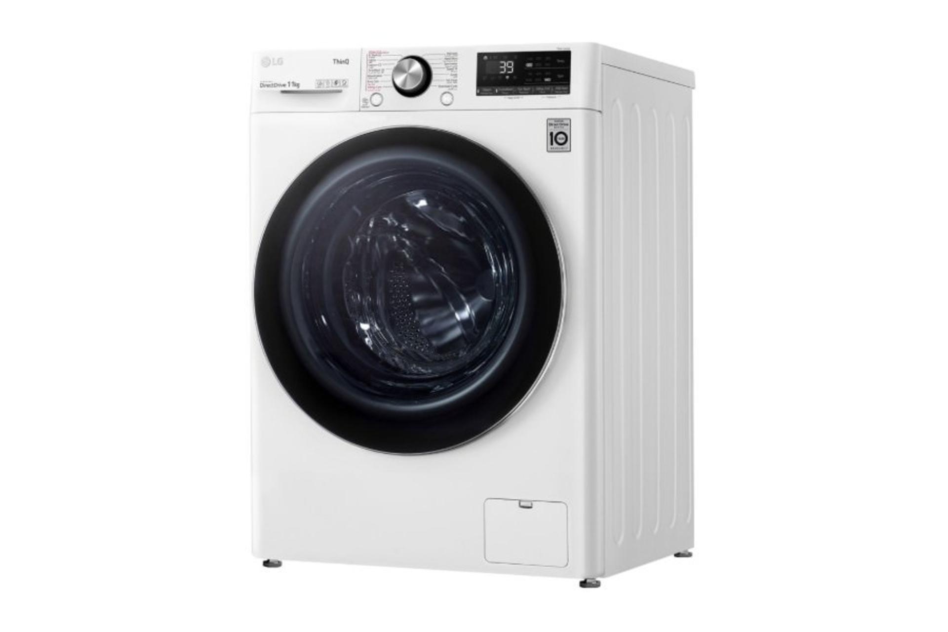 ماشین لباسشویی ال جی LG WR9011BWG نمای جلو و راست