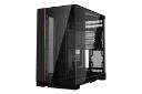 نمای نیمرخ کیس کامپیوتر لیان لی O11 Dynamic EVO XL با نمایش پنل جلو و کناری در حالت Reversed رنگ مشکی