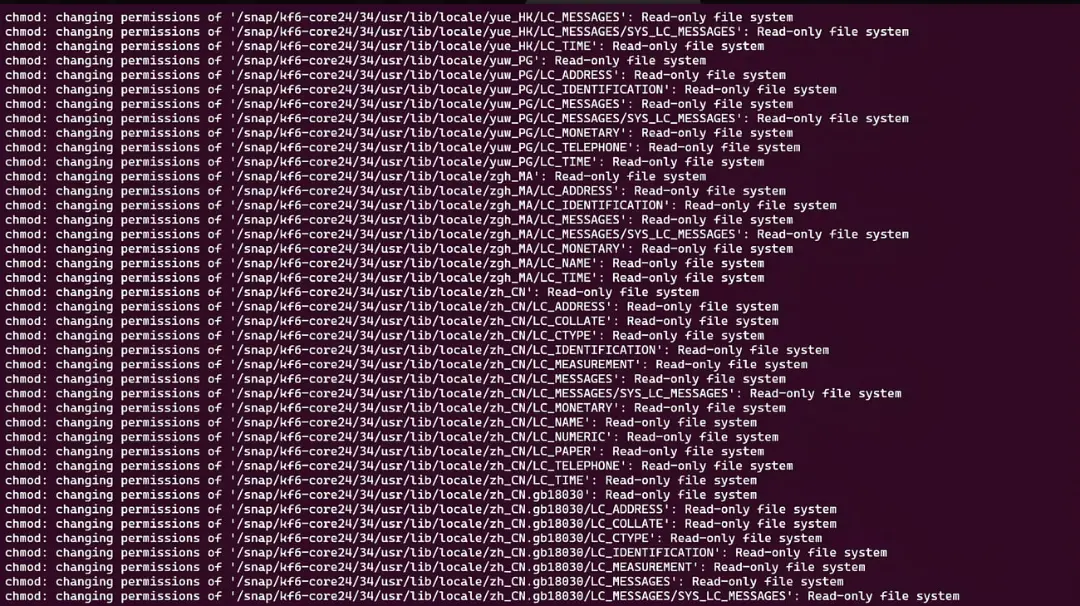 پیام خطای Read-only file system هنگام اجرای دستور chmod در ترمینال لینوکس