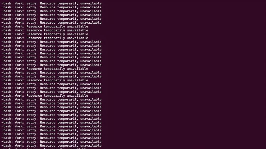 پیام خطای Resource temporarily unavailable در محیط ترمینال لینوکس