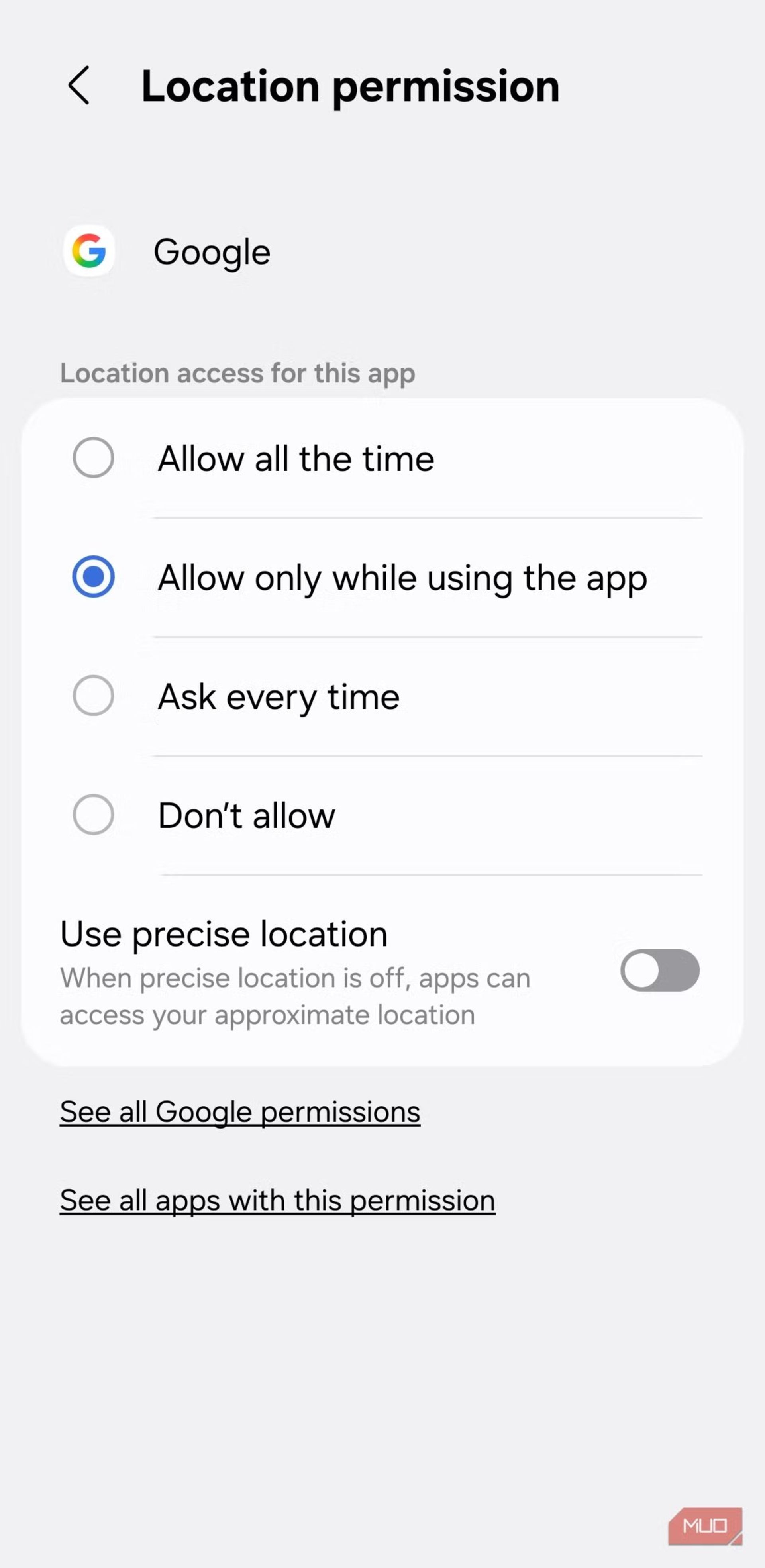 تنظیمات موقعیت مکانی روی گوشی