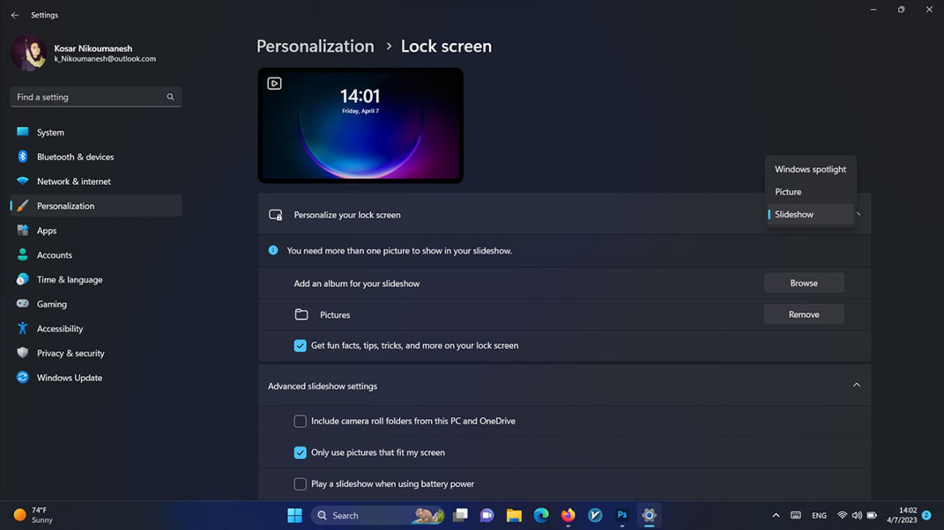 سفارشی کردن Lock Screen