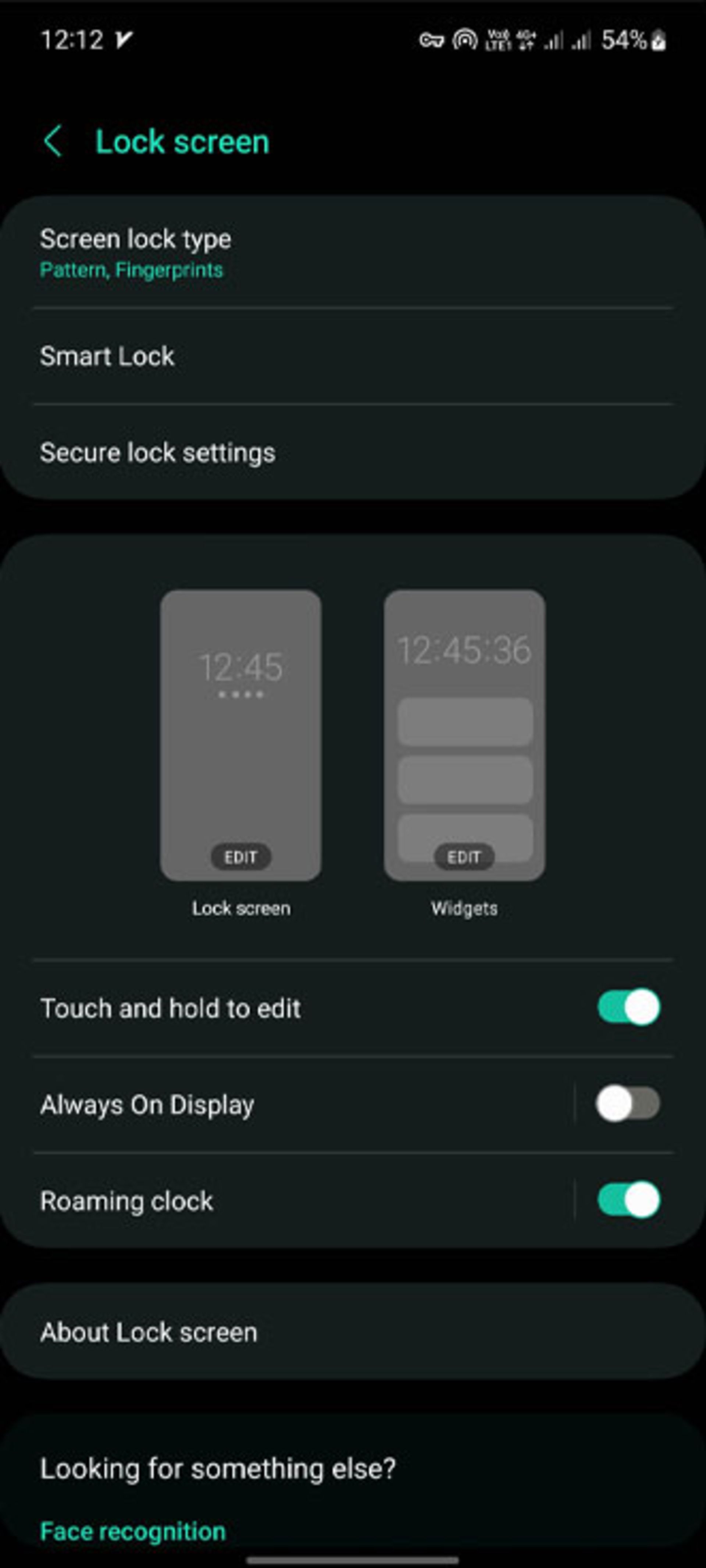 تنظیمات Lock screen سامسونگ
