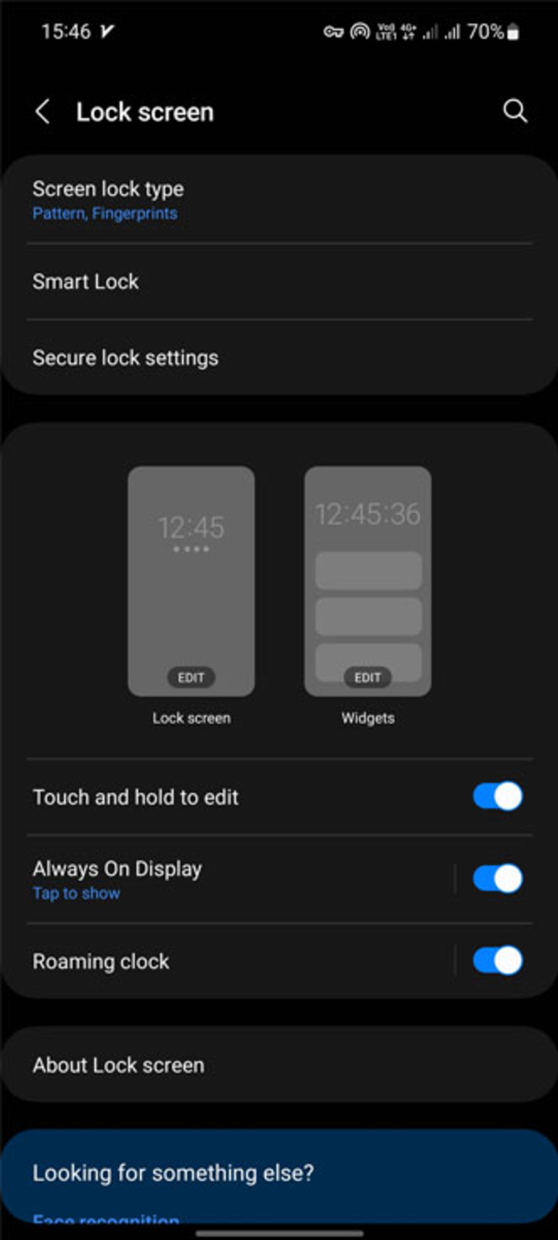Lock screen settings