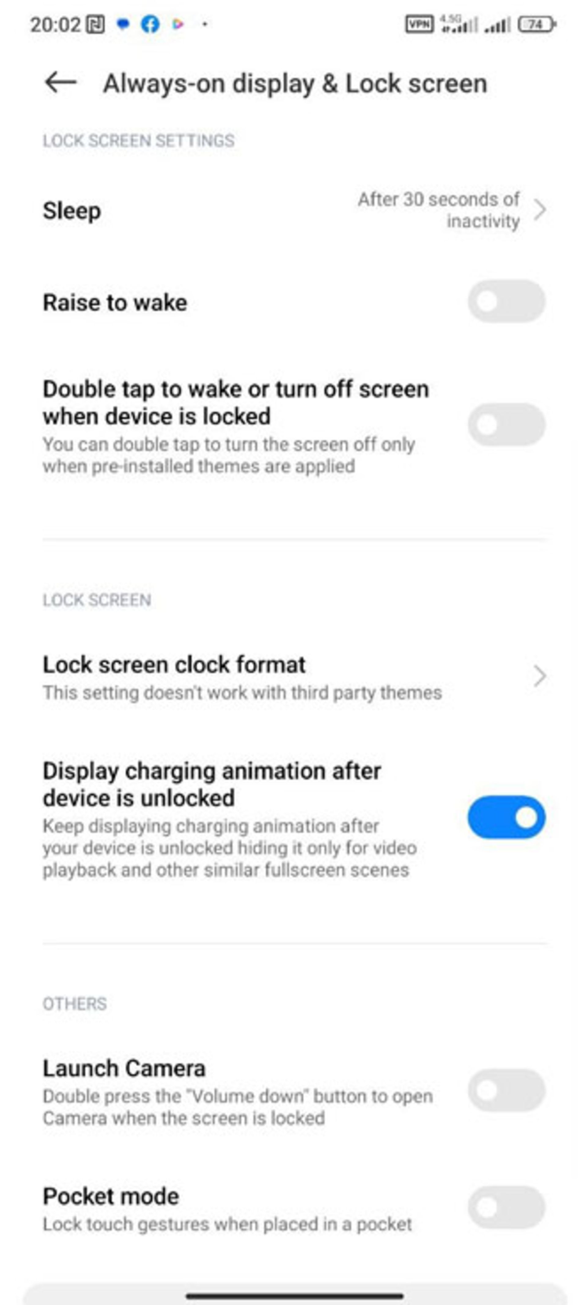 تنظیمات Lock screen شیائومی