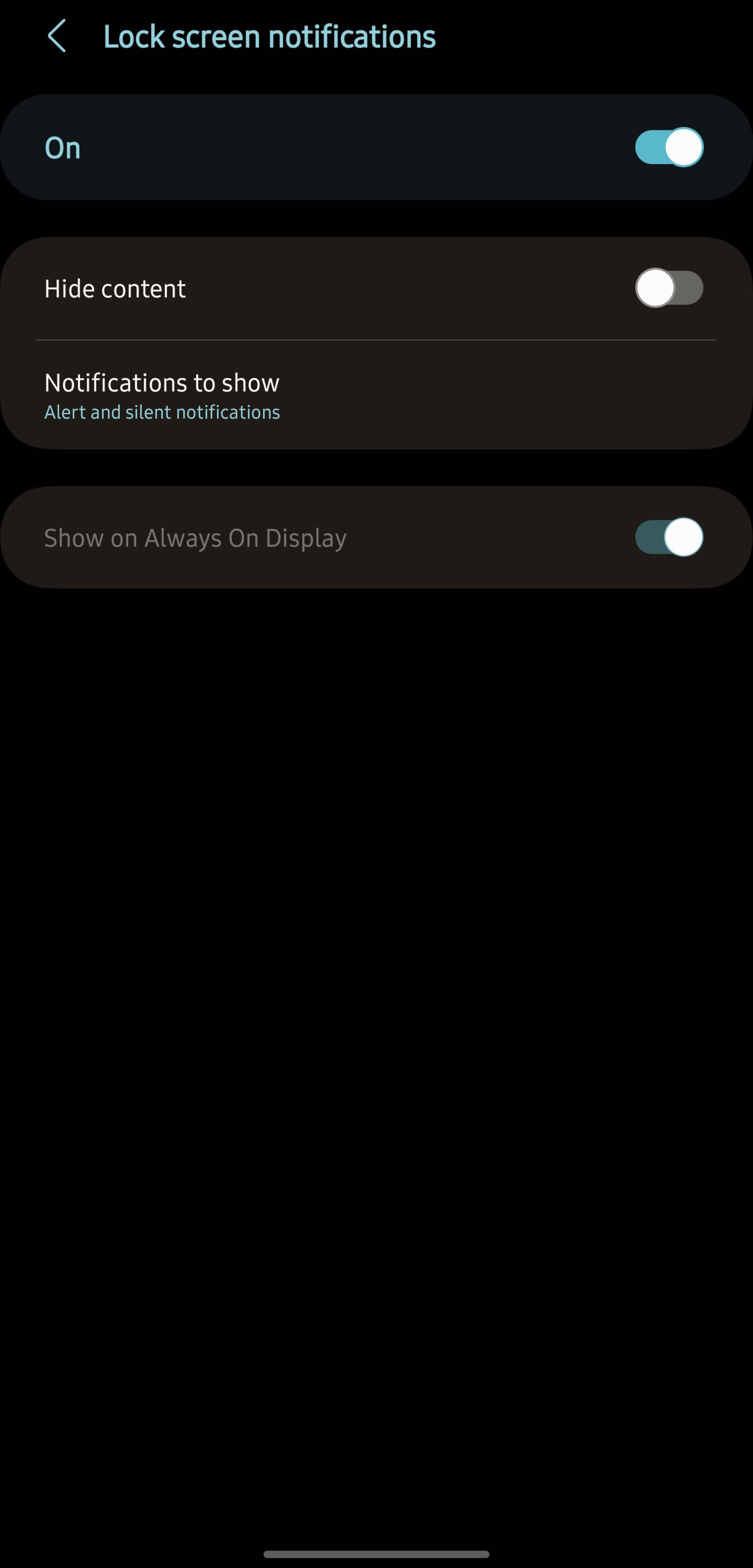 غیرفعال کردن نمایش نوتیفیکیشن‌ها روی صفحه قفل مرحله سوم