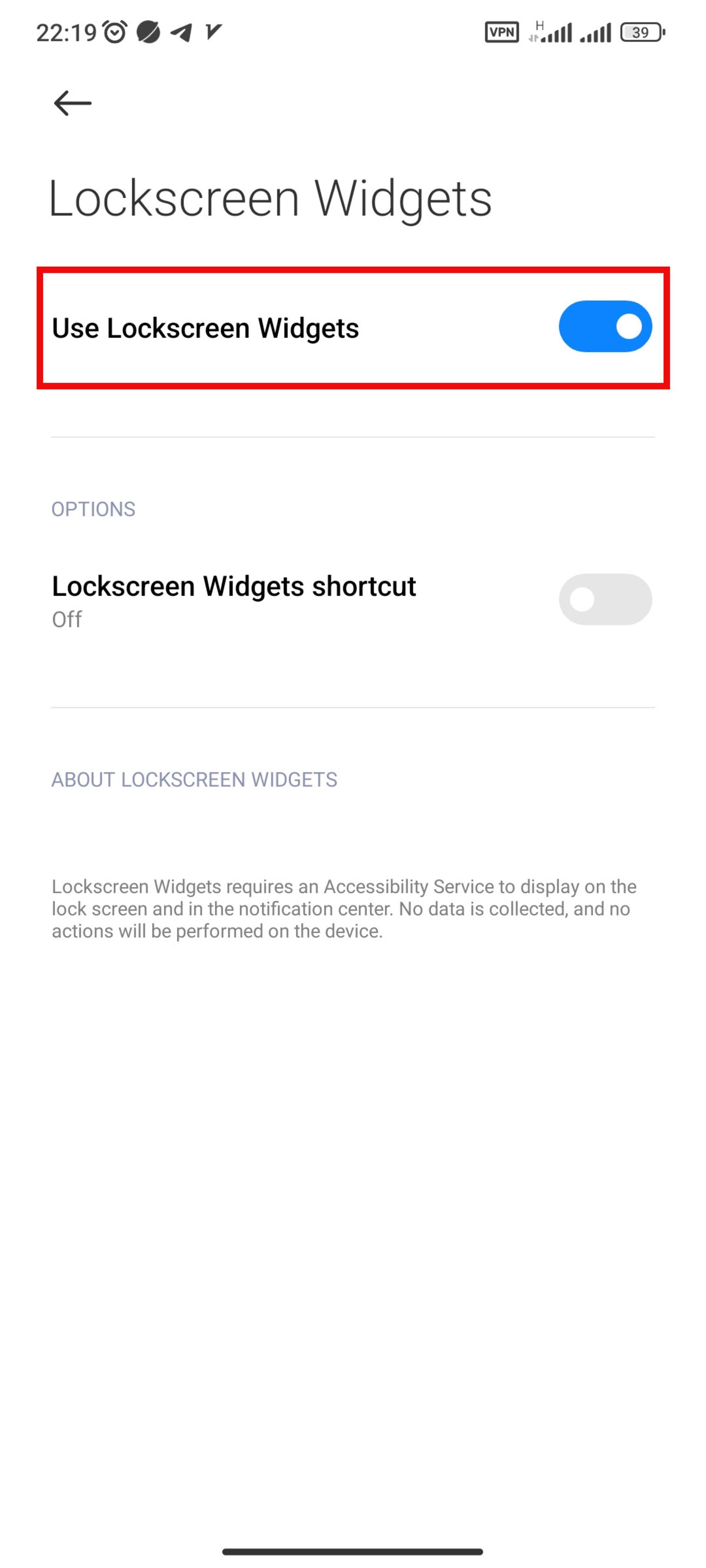 دادن دسترسی به برنامه‌ی Lockscreen Widgets