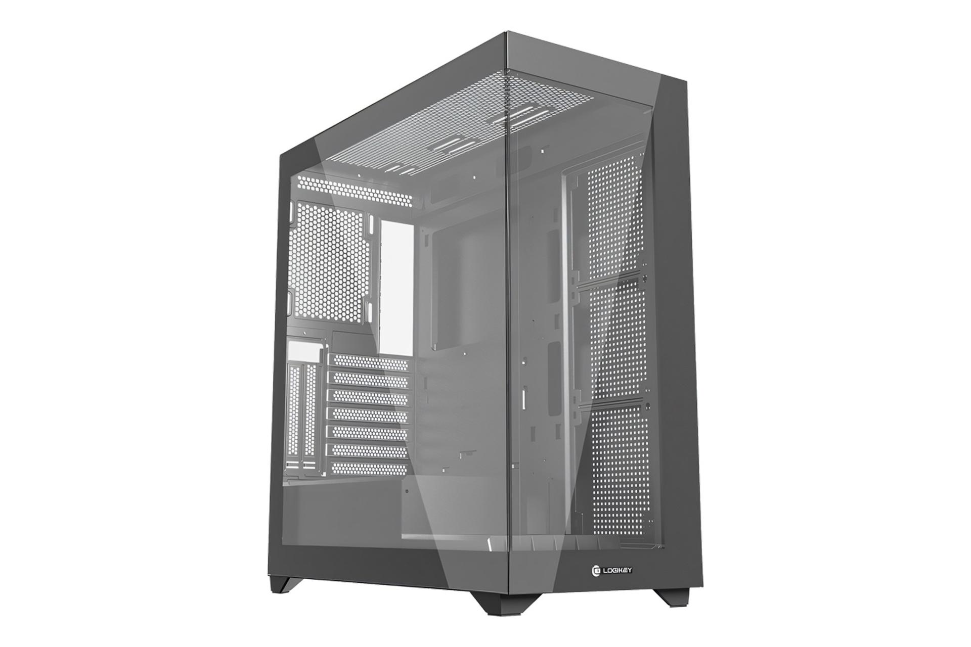 نمای نیمرخ کیس کامپیوتر لاجی کی C540B با نمایش پنل جلو و کناری