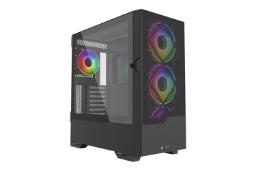 نمای نیمرخ کیس کامپیوتر لاجی کی C554B با نمایش پنل جلو و کناری